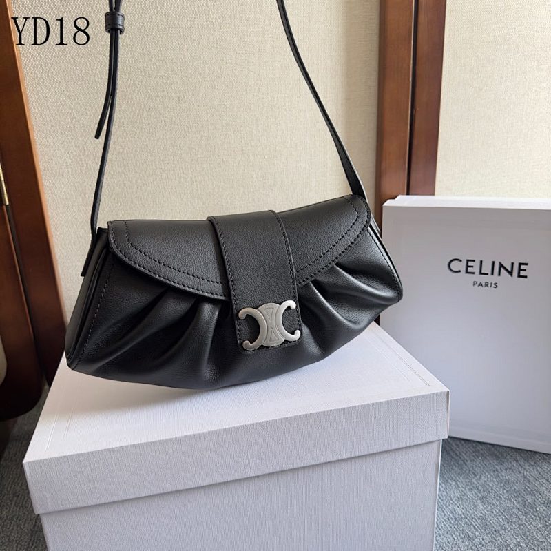 C3linee Teen Polly YD18 Black Leather Crossbody Bag