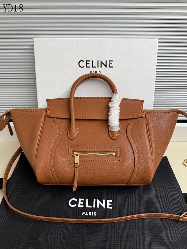 C3linee YD18088 Nano Luggage Bag in Tan Leather