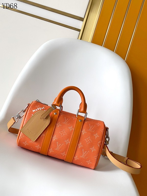 LVutton M26818 Keepall Bandoulière 25 Monogram Surfin’ Orange