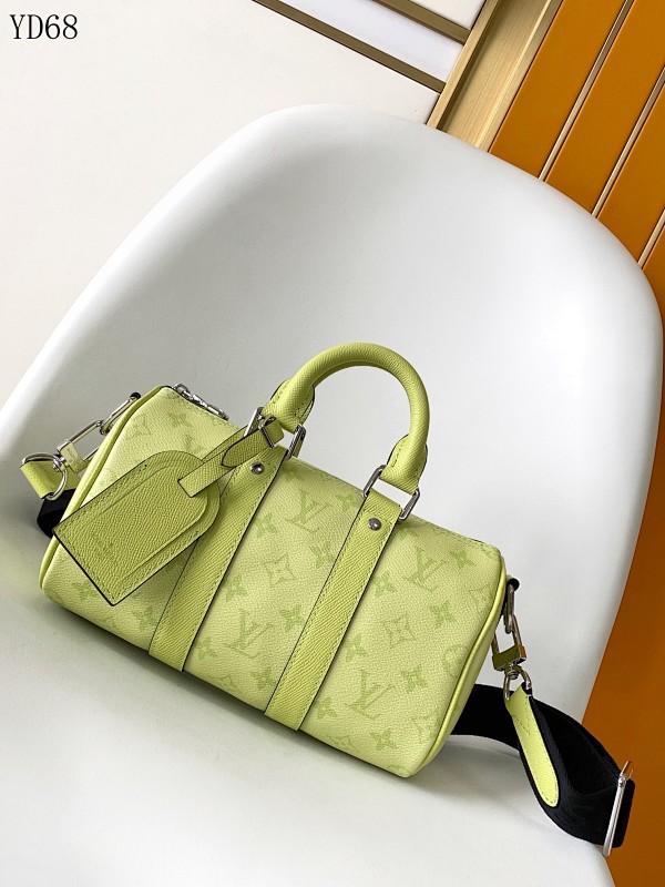 LVutton Keepall 25 Monogram Eclipse Reverse Green Duffle Bag