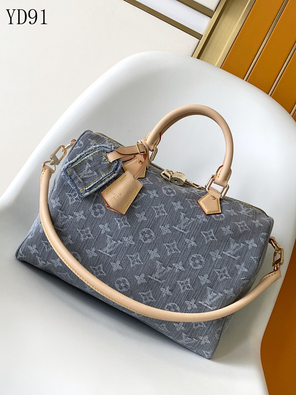 LVutton M13344 Speedy Soft 30 Monogram Denim Handbag