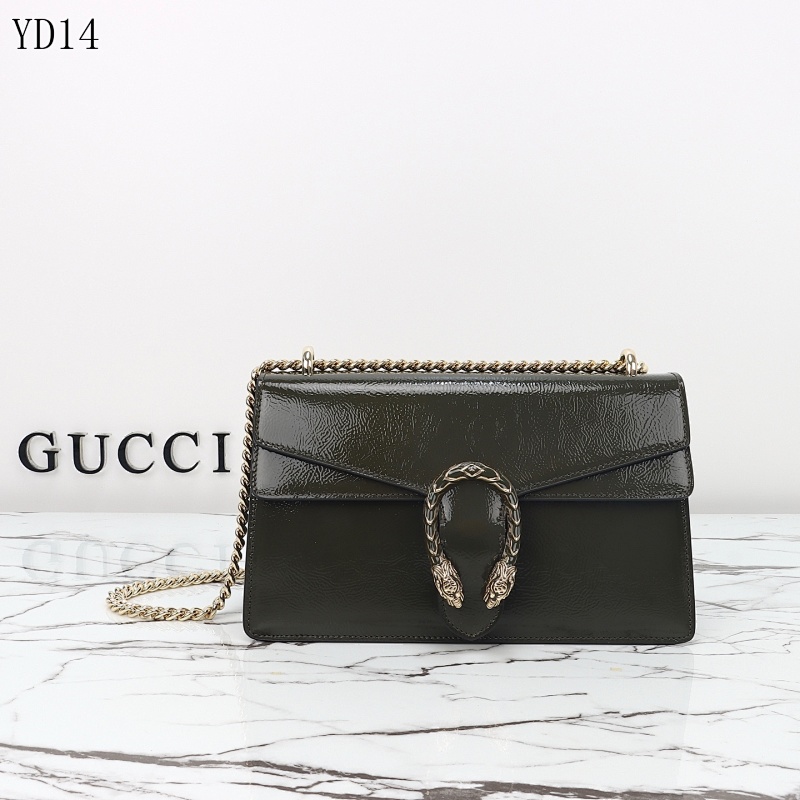 Gucc1 YD14070 Black Patent Leather Shoulder Bag