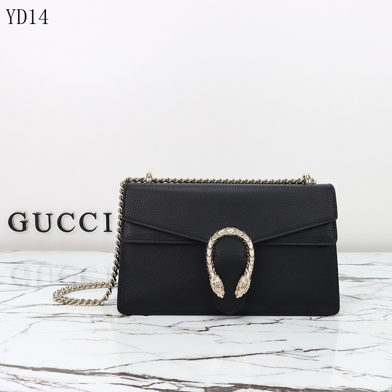 Gucc1 YD14070 Dionysus Bag Black Leather Chain Shoulder Bag