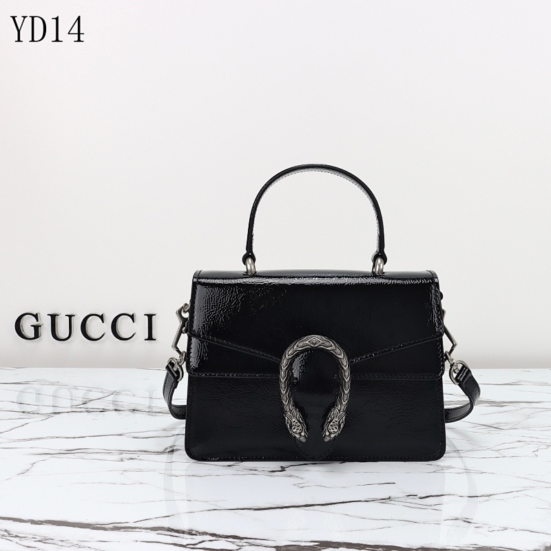 Gucc1 YD14063 Black Patent Leather Shoulder Bag