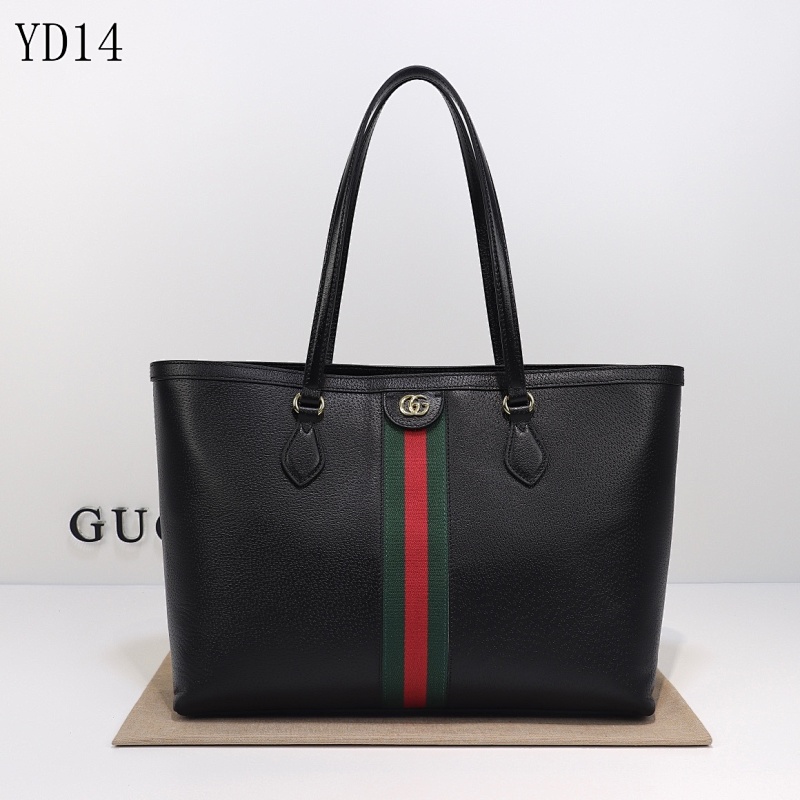 Gucc1 YD14057 Black Leather Tote Bag