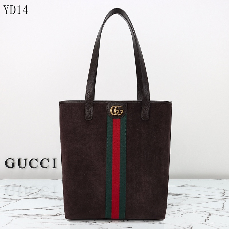 Gucc1 YD14 Tote Bag with Web Stripe and GG Logo