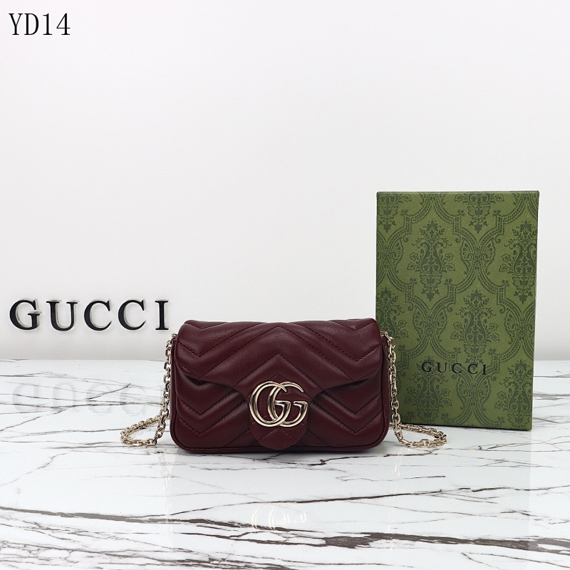 Gucc1 YD14 Marmont Mini Bag Quilted Leather Crossbody