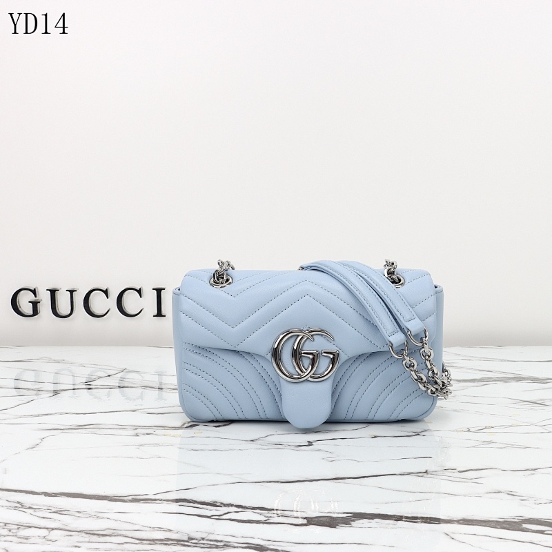Gucc1 YD14054 GG Marmont Quilted Leather Shoulder Bag
