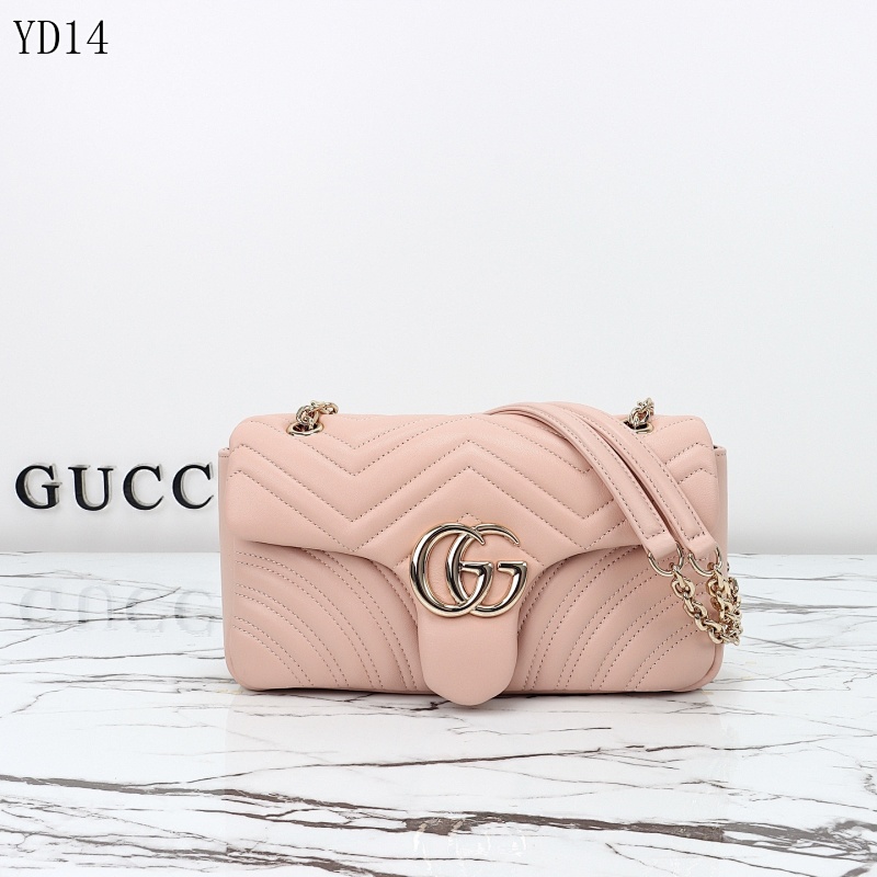 Gucc1 YD14 Marmont Bag in Pink Leather
