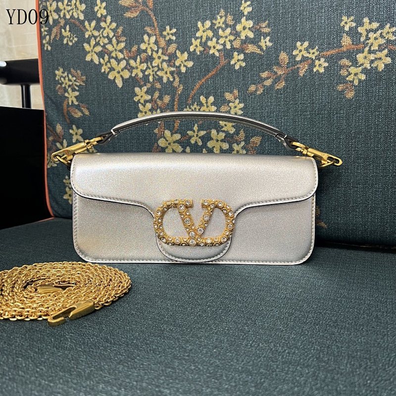 Valentiino YD09075 Silver Leather Crossbody Bag