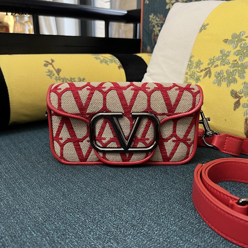 Valentiino YD09068 Small VLOG Bag – Red and Beige Monogram