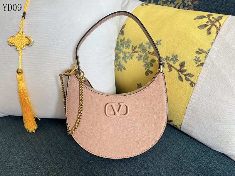 Valentiino YD09055 Pink Leather Half Moon Bag