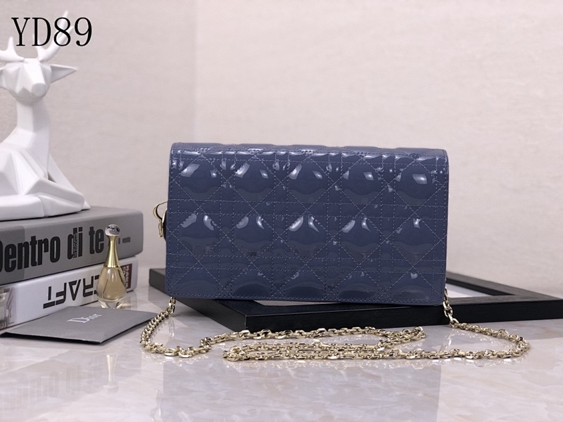 Diiior YD89058 Quilted Patent Leather Shoulder Bag