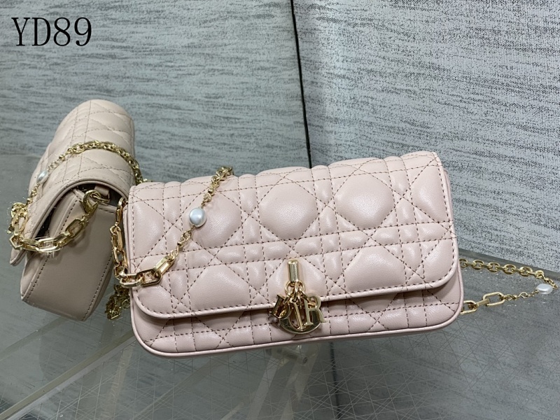 Diiior YD89058 Sakura Pink Quilted Chain Bag