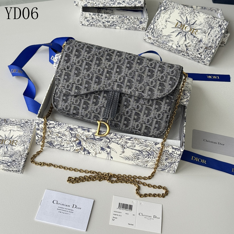 Diiior YD06 Oblique Denim Saddle Bag