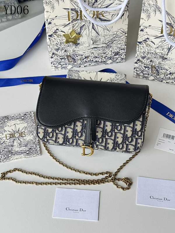 Diiior YD06038 Oblique Print Saddle Bag