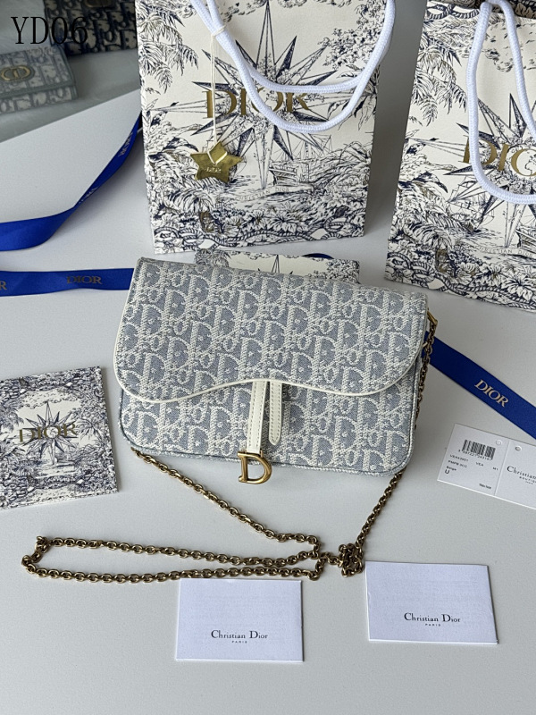 Diiior YD06038 Oblique Print Wallet on Chain