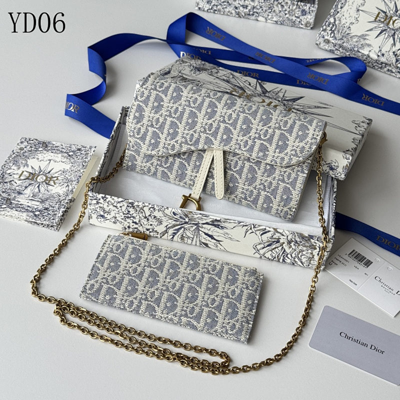 Diiior YD06036 Wallet on Chain with Diiior Oblique Print