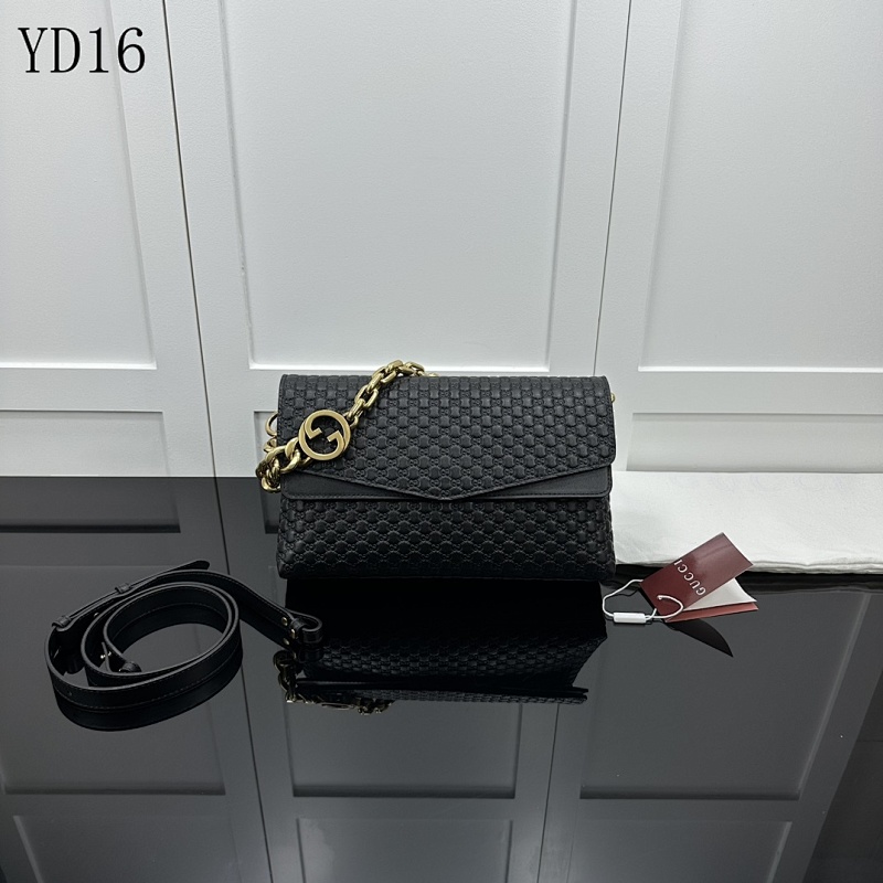 Gucc1 YD16074 Black Leather Shoulder Bag