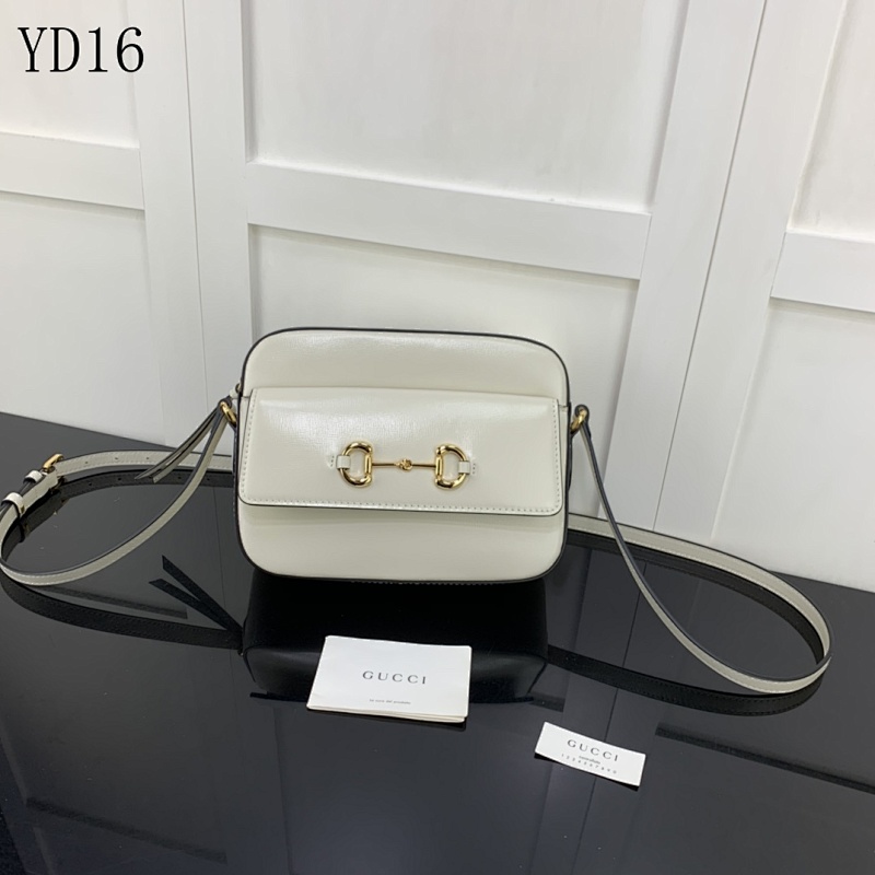 Gucc1 YD16053 White Leather Top Handle Bag