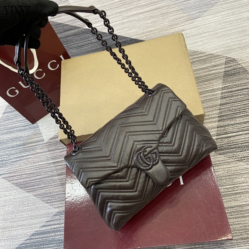 Gucc1 YD77090 Quilted Leather Shoulder Bag