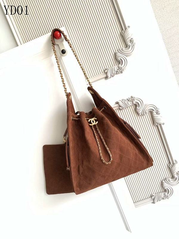 CHANELL YD01085 Wallet on Chain Suede Brown