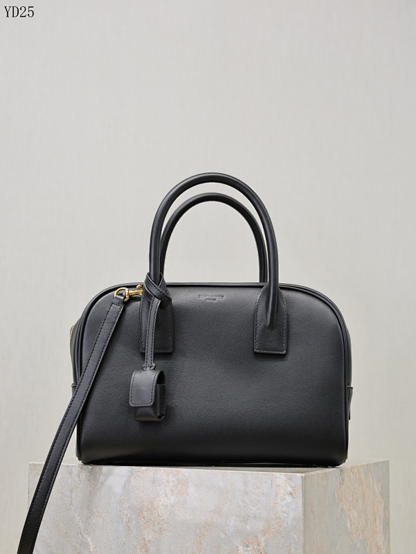 SntLaurent YD25068 Black Leather Bowling Bag