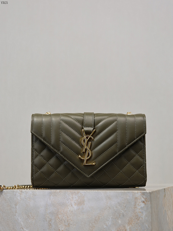 YSL YD25060 Quilted Leather Wallet on Chain