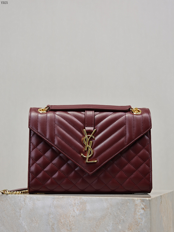 YSL 487206 Medium Envelope Bag Quilted V-Shape