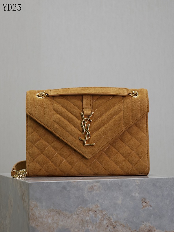YSL YD25070 Quilted Suede Shoulder Bag