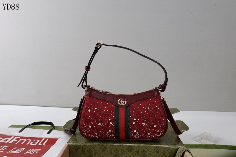 Gucc1 Ophidia Small Shoulder Bag with Crystal Embellishments