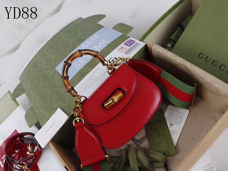 Gucc1 YD88 Red Bamboo Handle Bag