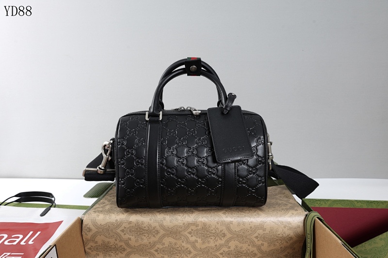 Gucc1 855789 Black SuperGG Leather Duffle Bag