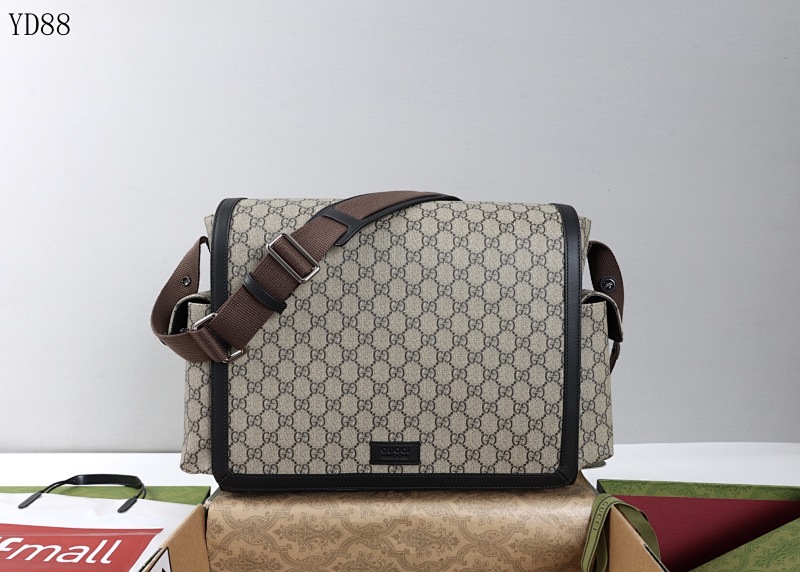 Gucc1 YD8862 Monogram Canvas Briefcase