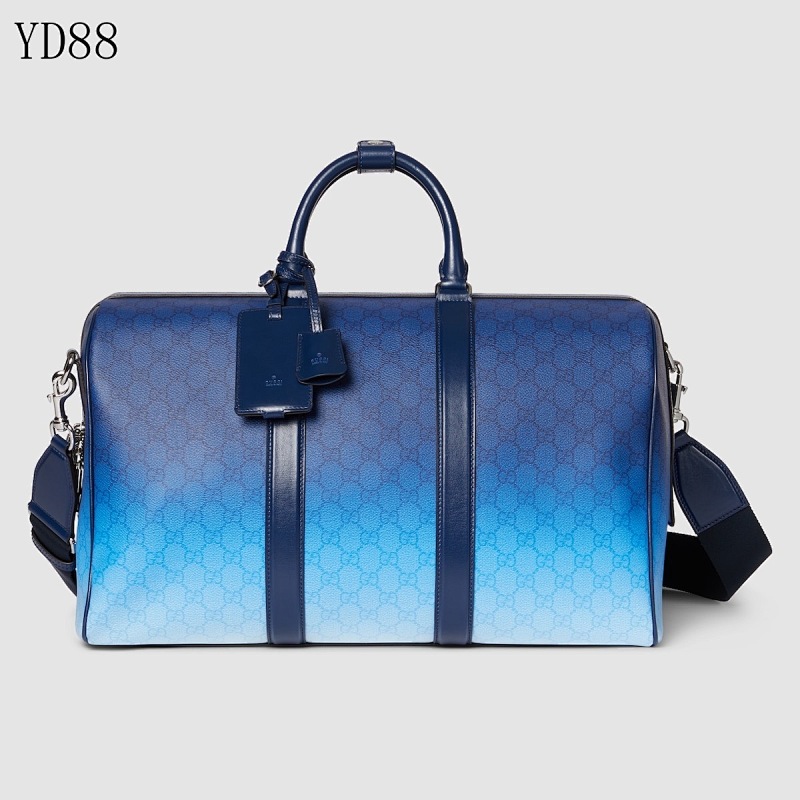 Gucc1 YD88 Duffle Bag in Blue GG Supreme Canvas