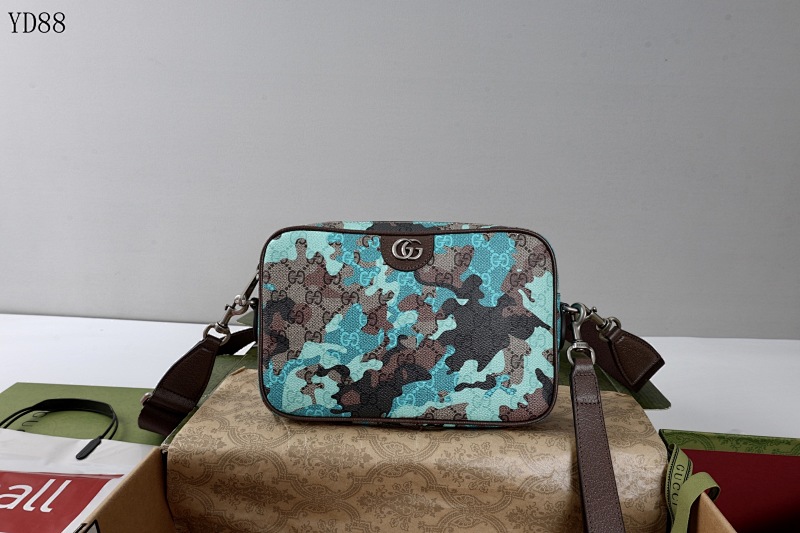 Gucc1 YD8848 Camouflage GG Pattern Crossbody Bag