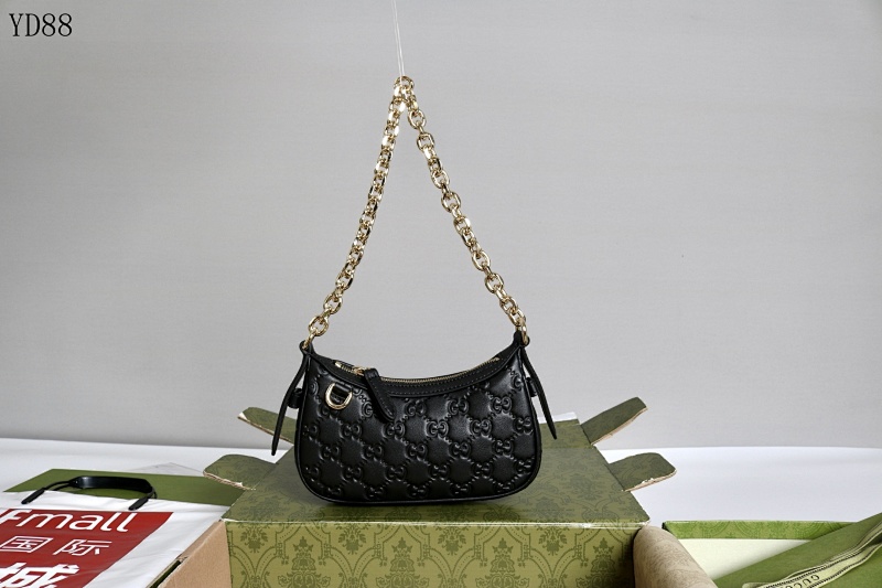 Gucc1 YD8845 Embossed Leather Crossbody Bag