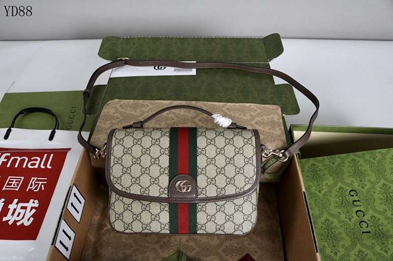 Gucc1 YD8855 GG Supreme Web Shoulder Bag