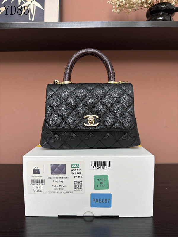 CHANELL AS2215 Flap Bag Black Caviar Leather