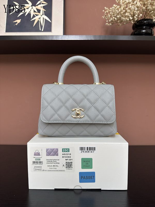 CHANELL AS2215 Quilted Caviar Leather Mini Flap Bag
