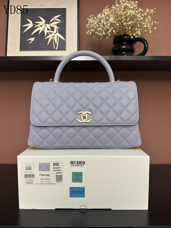 CHANELL YD85 Flap Bag Quilted Caviar Leather