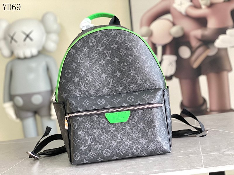 LVutton M25887 Monogram Eclipse Backpack with Green Leather Trim