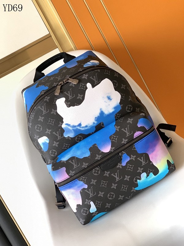 LVutton M45760 Watercolor Blue Camouflage Briefcase