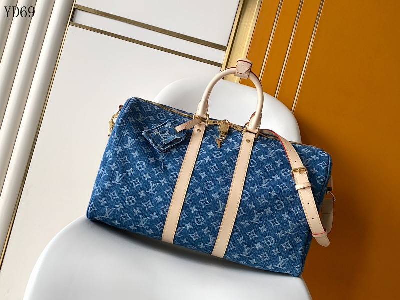 LVutton M27943 Keepall Bandoulière 45 Blue Denim Monogram Travel Bag