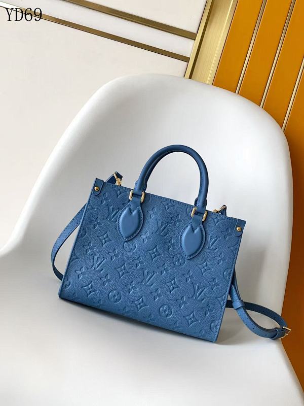 cover-232130721 LVutton M28181 OnTheGo Tote Monogram Blue Leather Bag