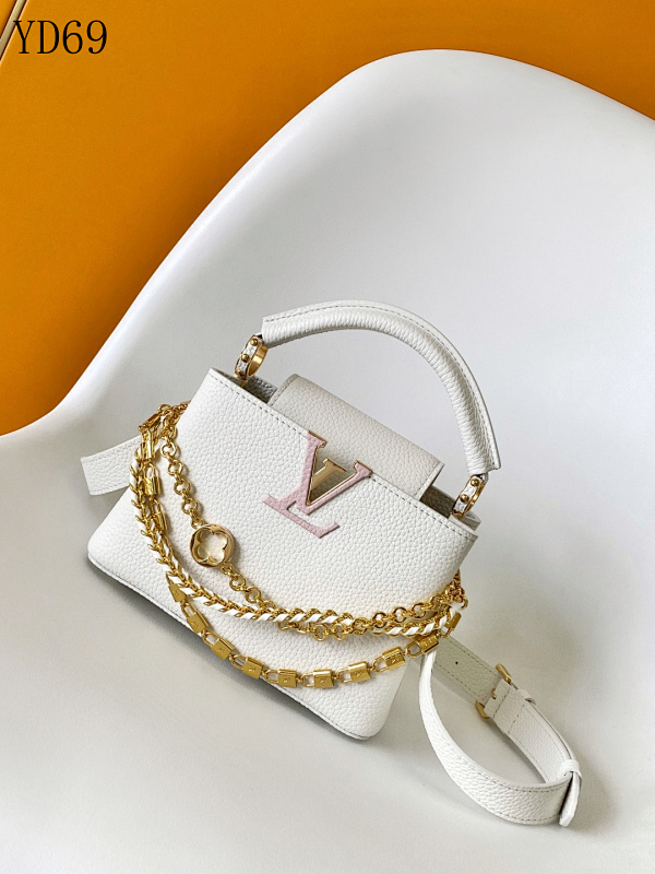 cover-232131059 LVutton Capucines BB Handbag YD69 White Taurillon Leather