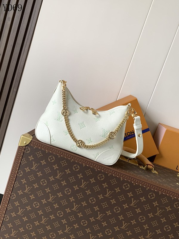 LVutton YD69 Boulogne Bag Milky White & Green