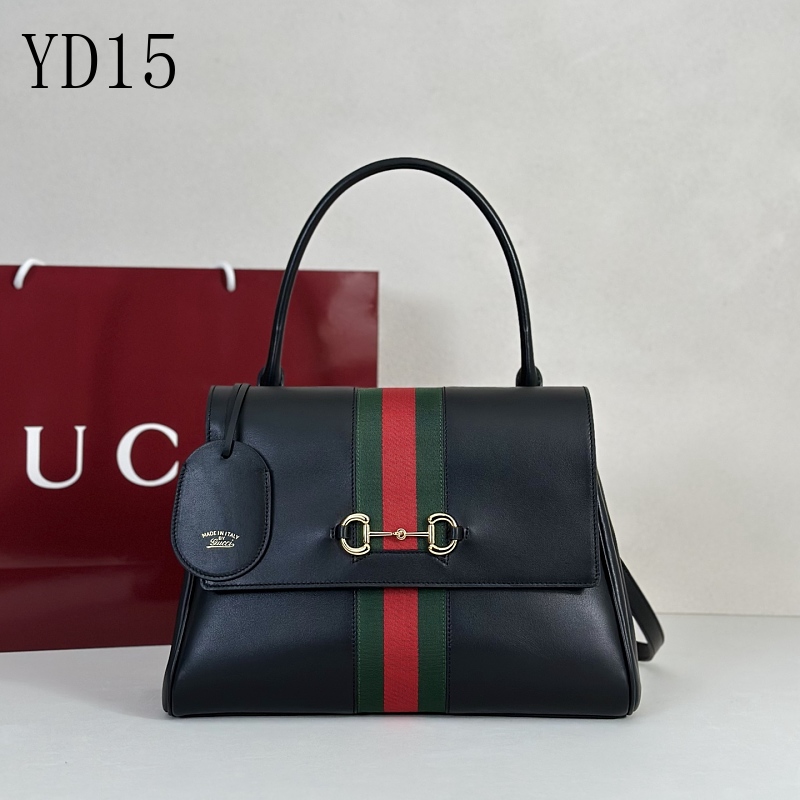 Gucc1 YD1575 Web Stripe Leather Shoulder Bag