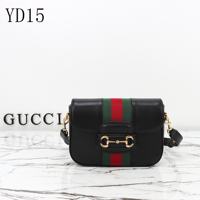 Gucc1 866762 Black Leather Shoulder Bag with Web Stripe