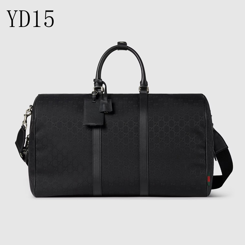 Gucc1 YD15 Duffle Bag - Black GG Supreme Canvas